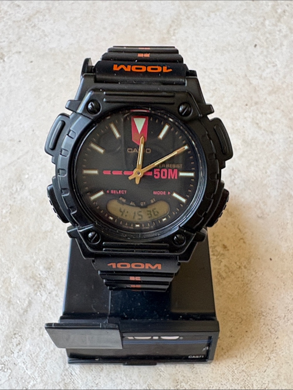 Casio Black and Orange Sport Watch